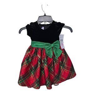 Bonnie Jean Plaid Girls Dress Size 2T Green Bow New Multic Color Fit Flare